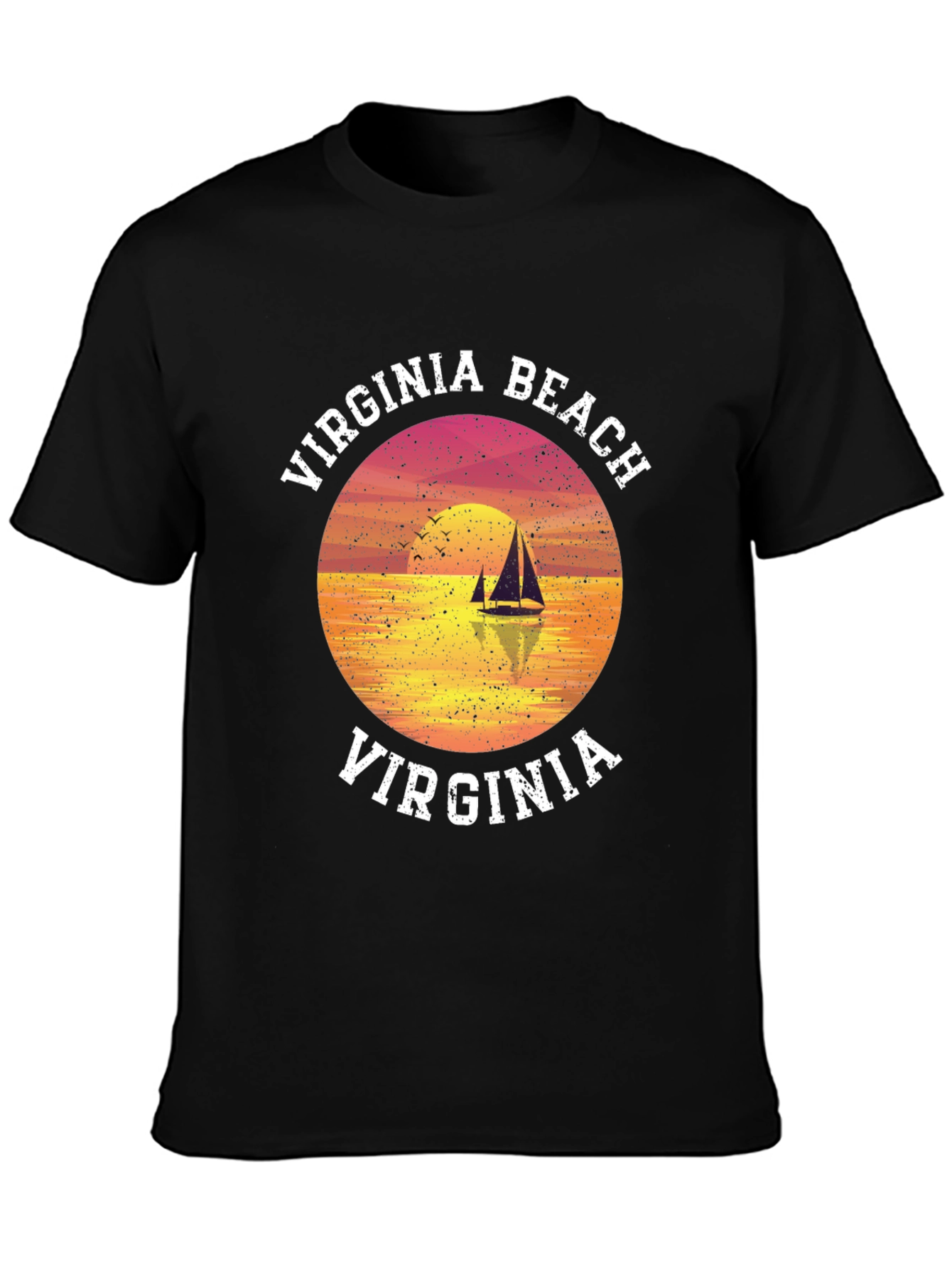 Virginia Beach T-Shirt Sunset Sailboat Graphic Tee