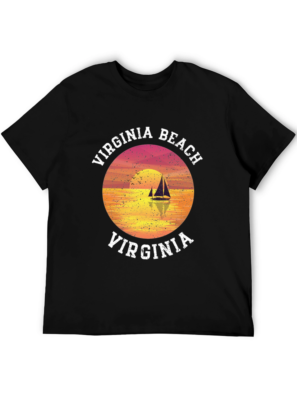 Virginia Beach T-Shirt Sunset Sailboat Graphic Tee