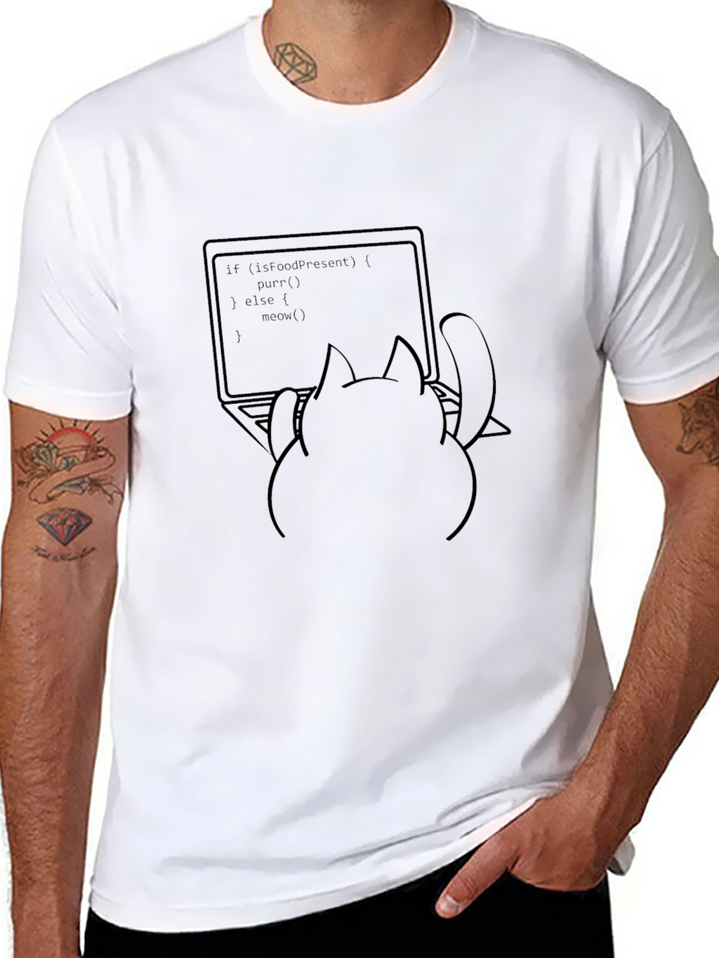 Cat Coder T-Shirt - Funny Programming Tee