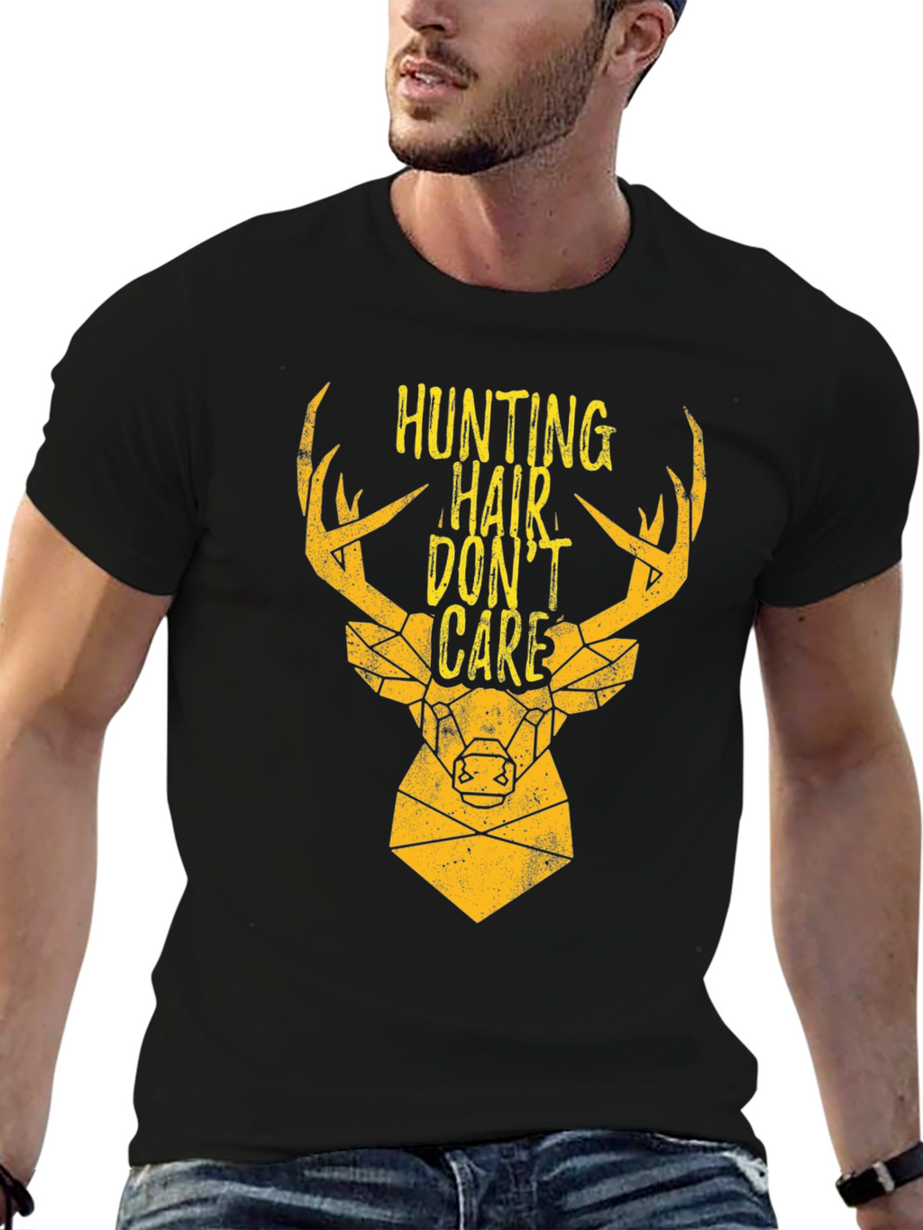 Hunting Hair Dont Care Graphic Tee - Black