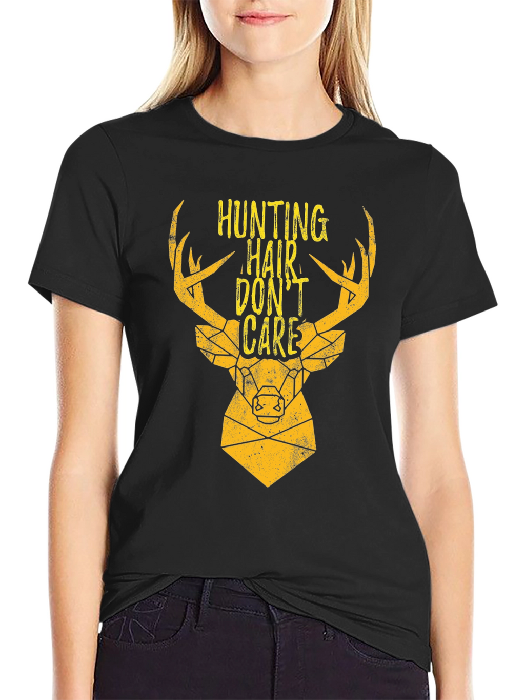 Hunting Hair Dont Care Graphic Tee - Black