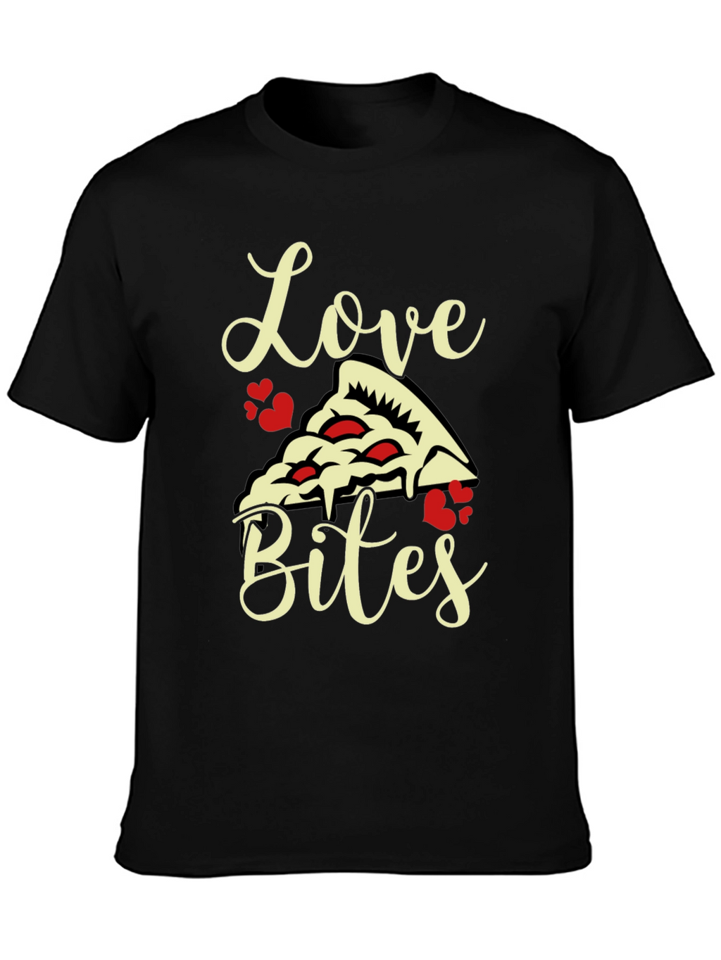 Love Bites Pizza Graphic Tee - Black