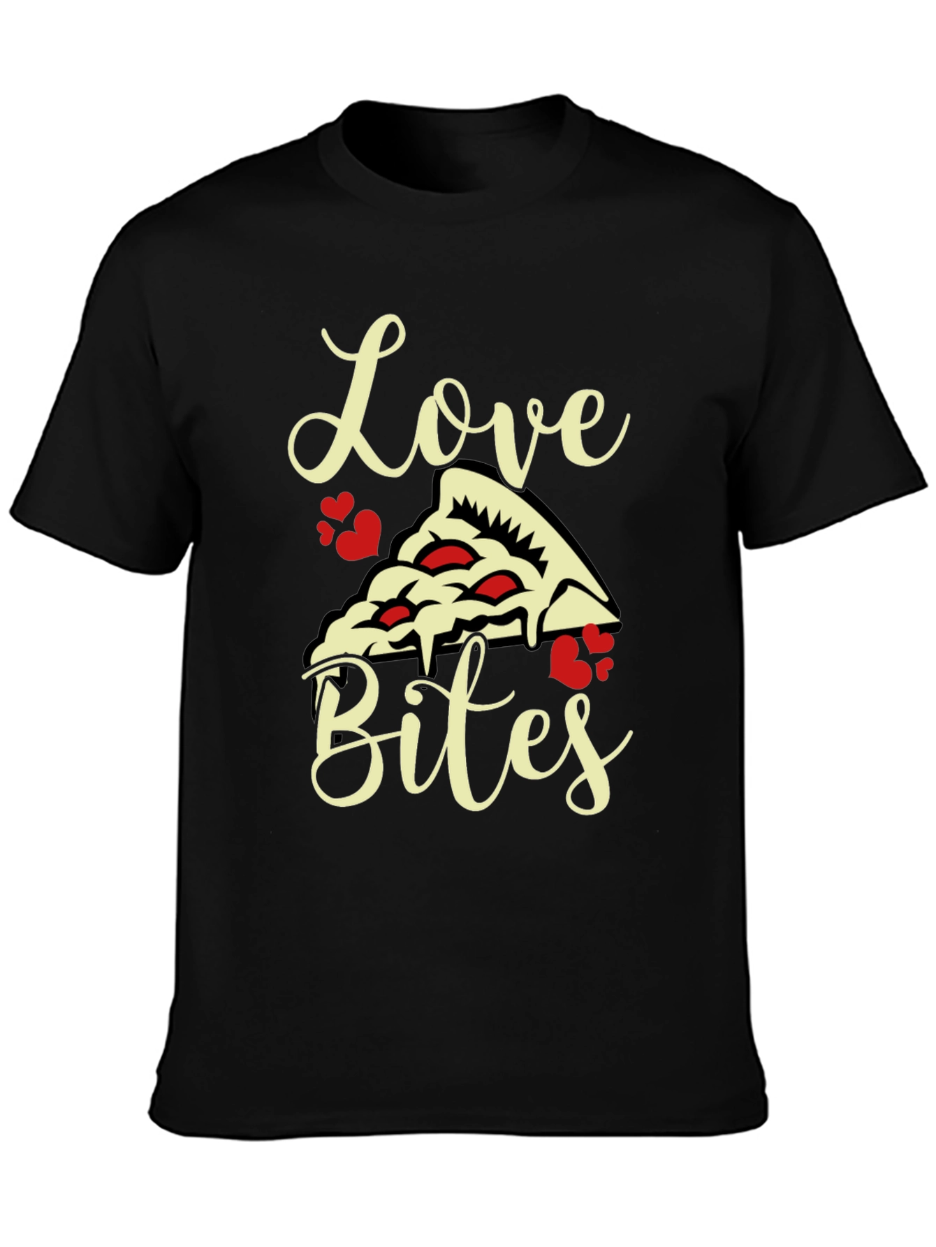 Love Bites Pizza Graphic Tee - Black