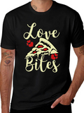 Love Bites Pizza Graphic Tee - Black