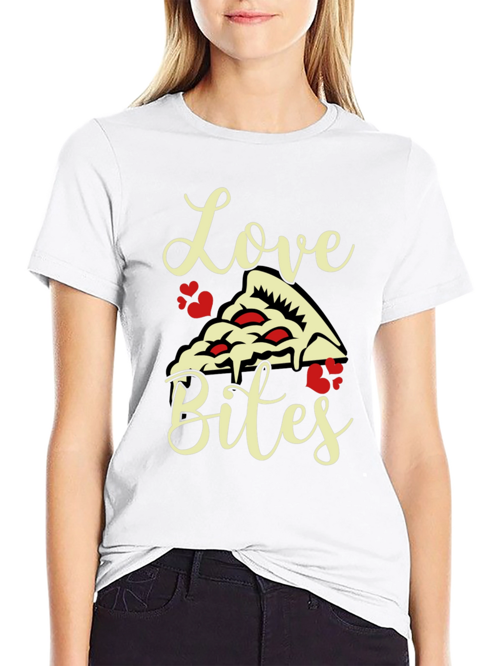 Love Bites Pizza Graphic Tee - Black
