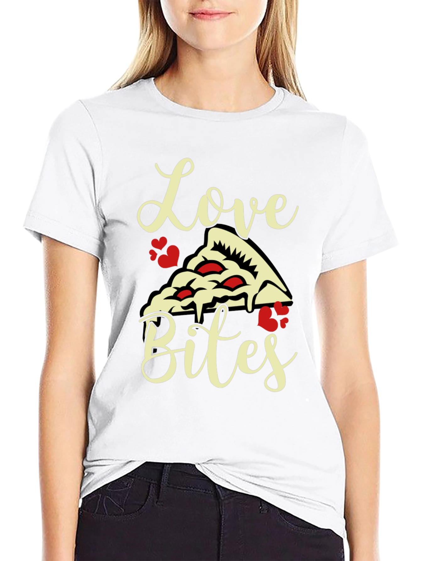 Love Bites Pizza Graphic Tee - Black