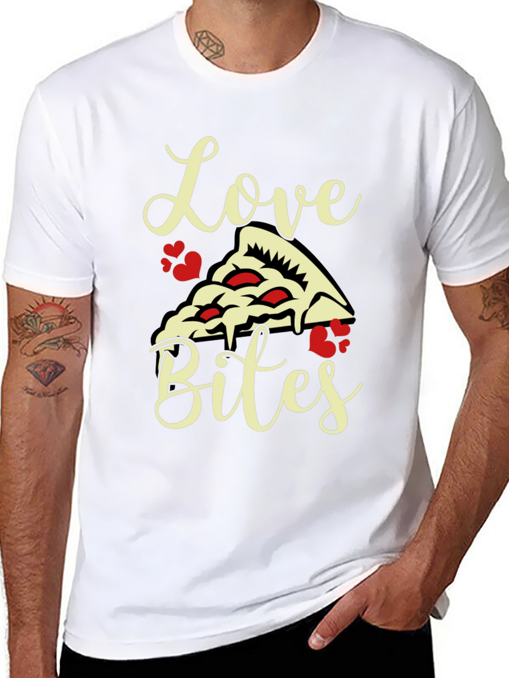 Love Bites Pizza Graphic Tee - Black