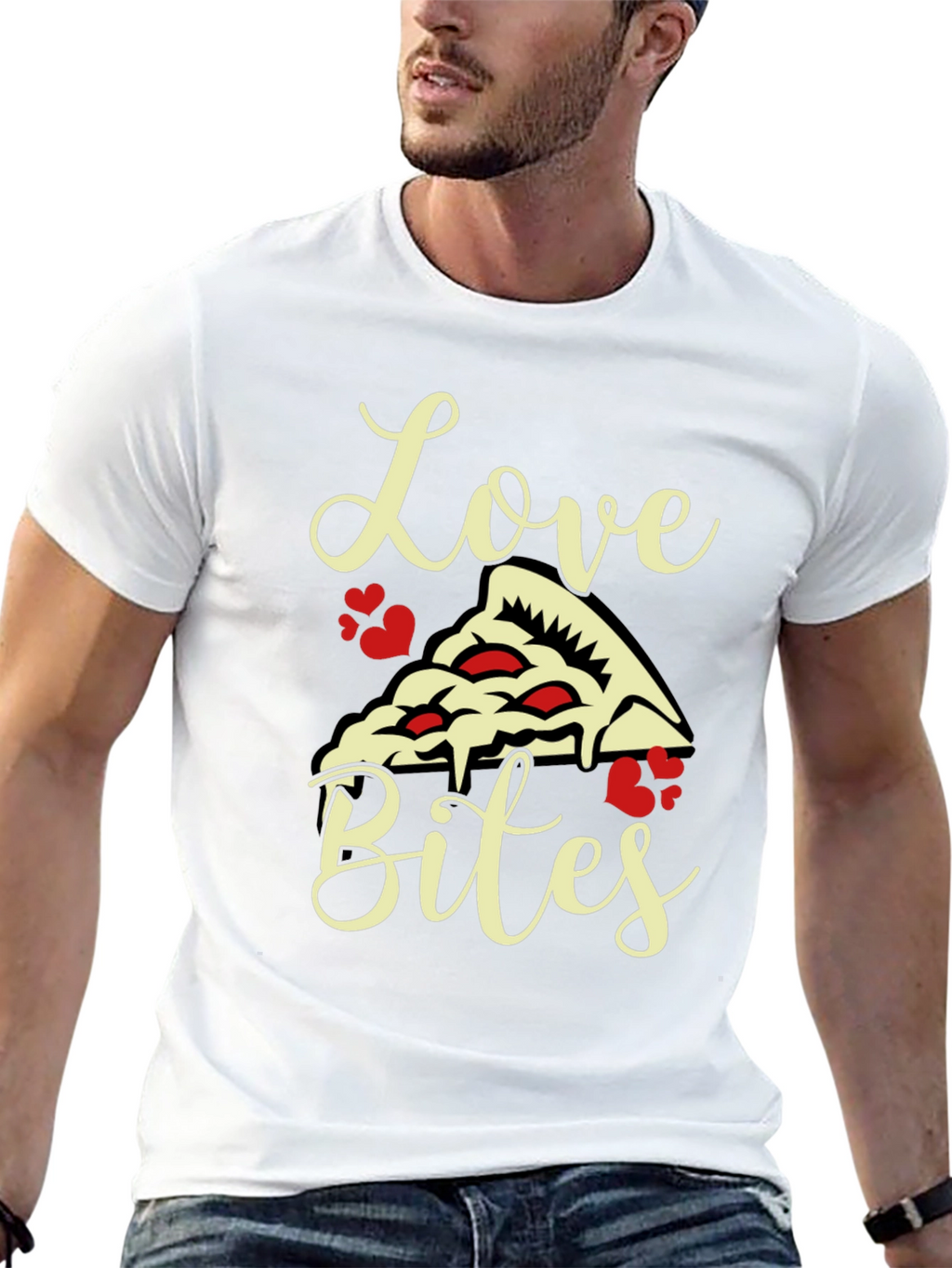 Love Bites Pizza Graphic Tee - Black