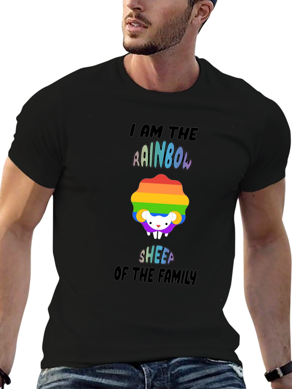 Rainbow Sheep Family T-Shirt
