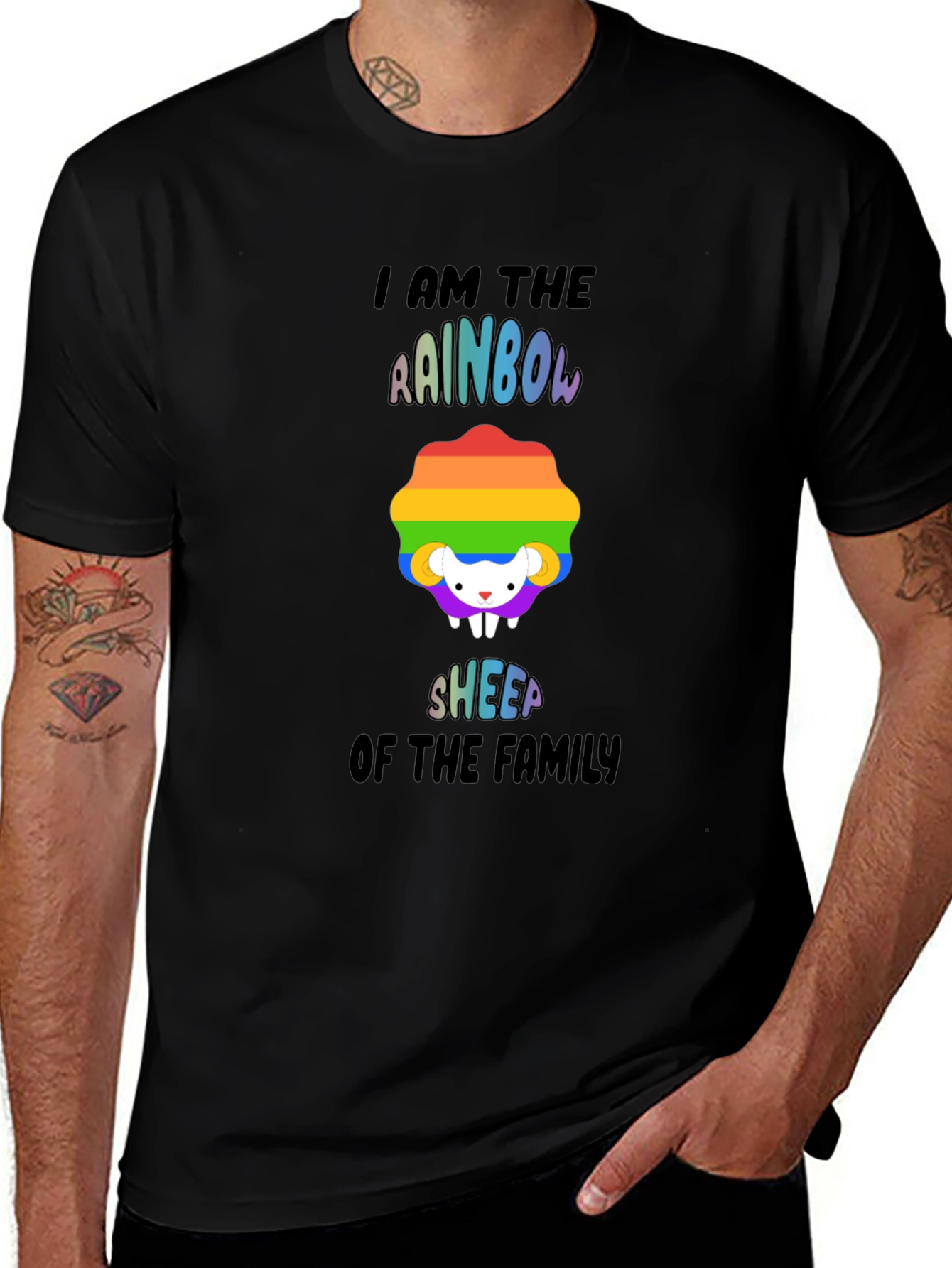 Rainbow Sheep Family T-Shirt