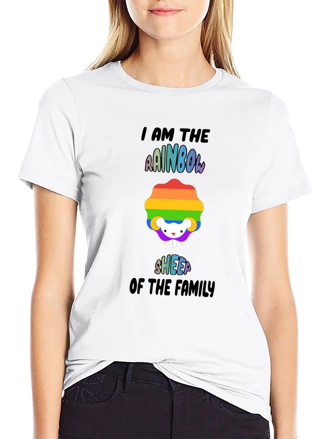 Rainbow Sheep Family T-Shirt
