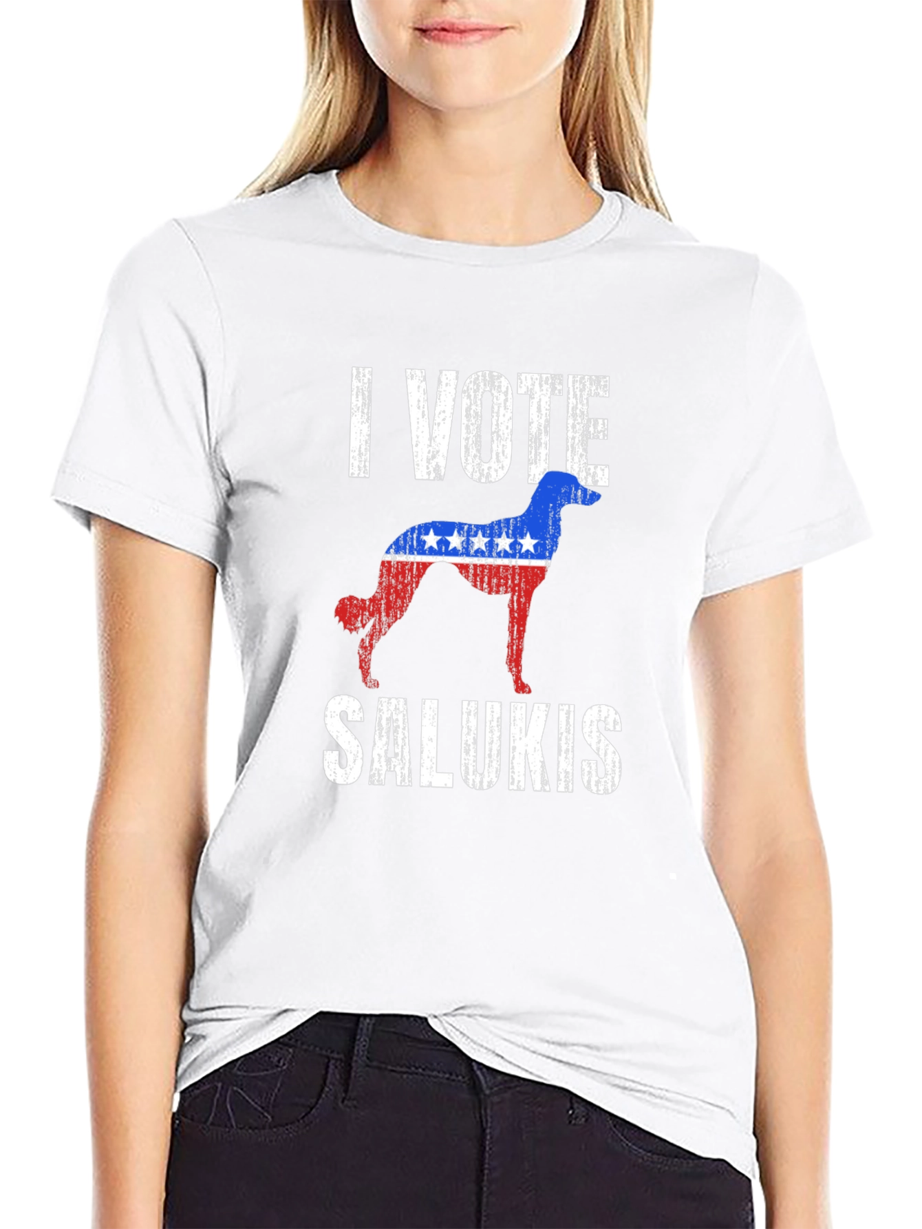 I Vote Salukis Patriotic Dog T-Shirt