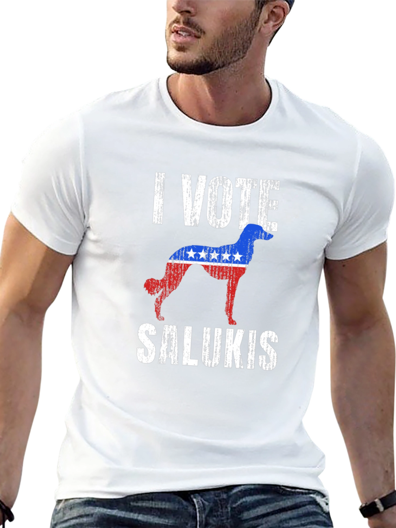 I Vote Salukis Patriotic Dog T-Shirt