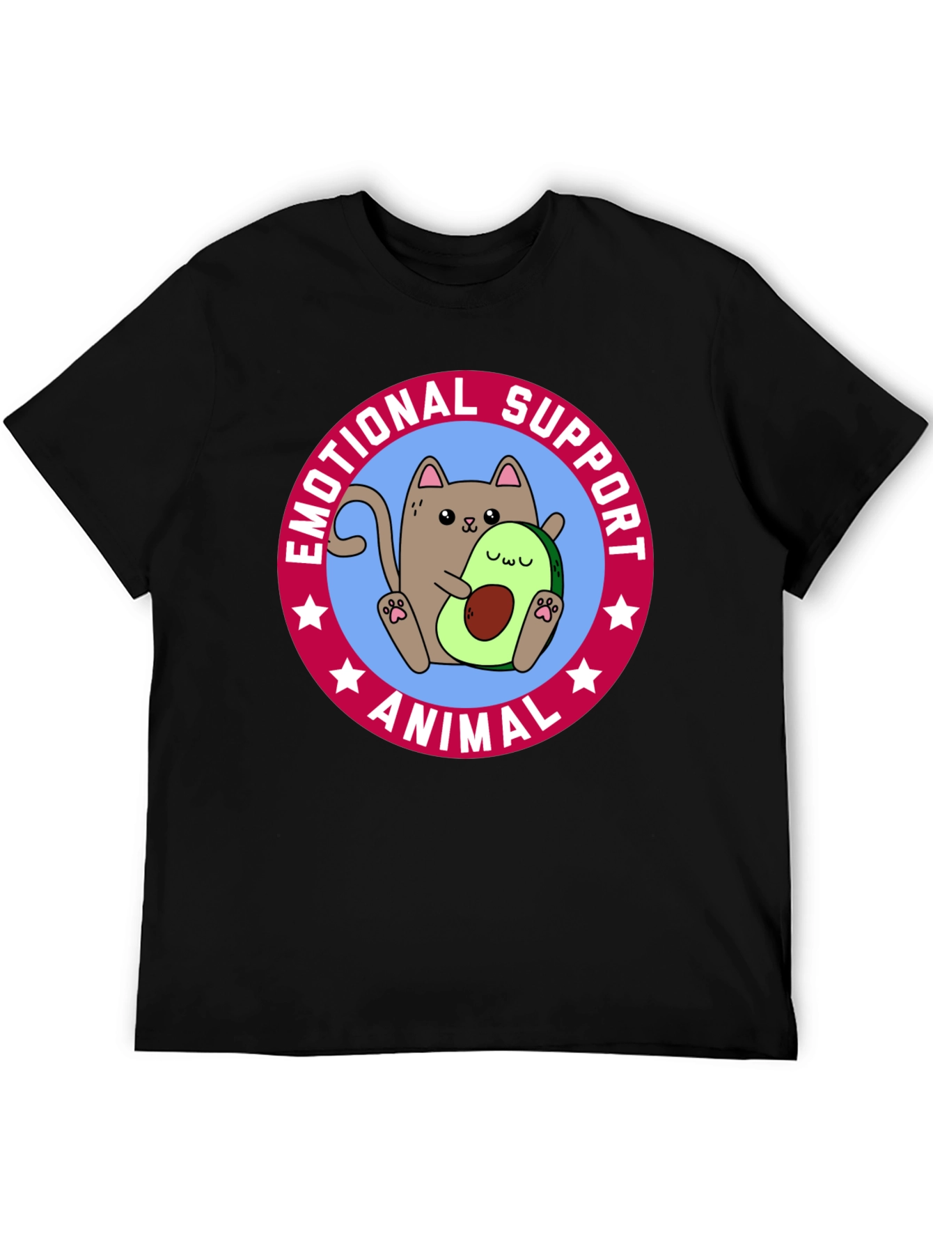 Emotional Support Animal T-Shirt - Cat & Avocado