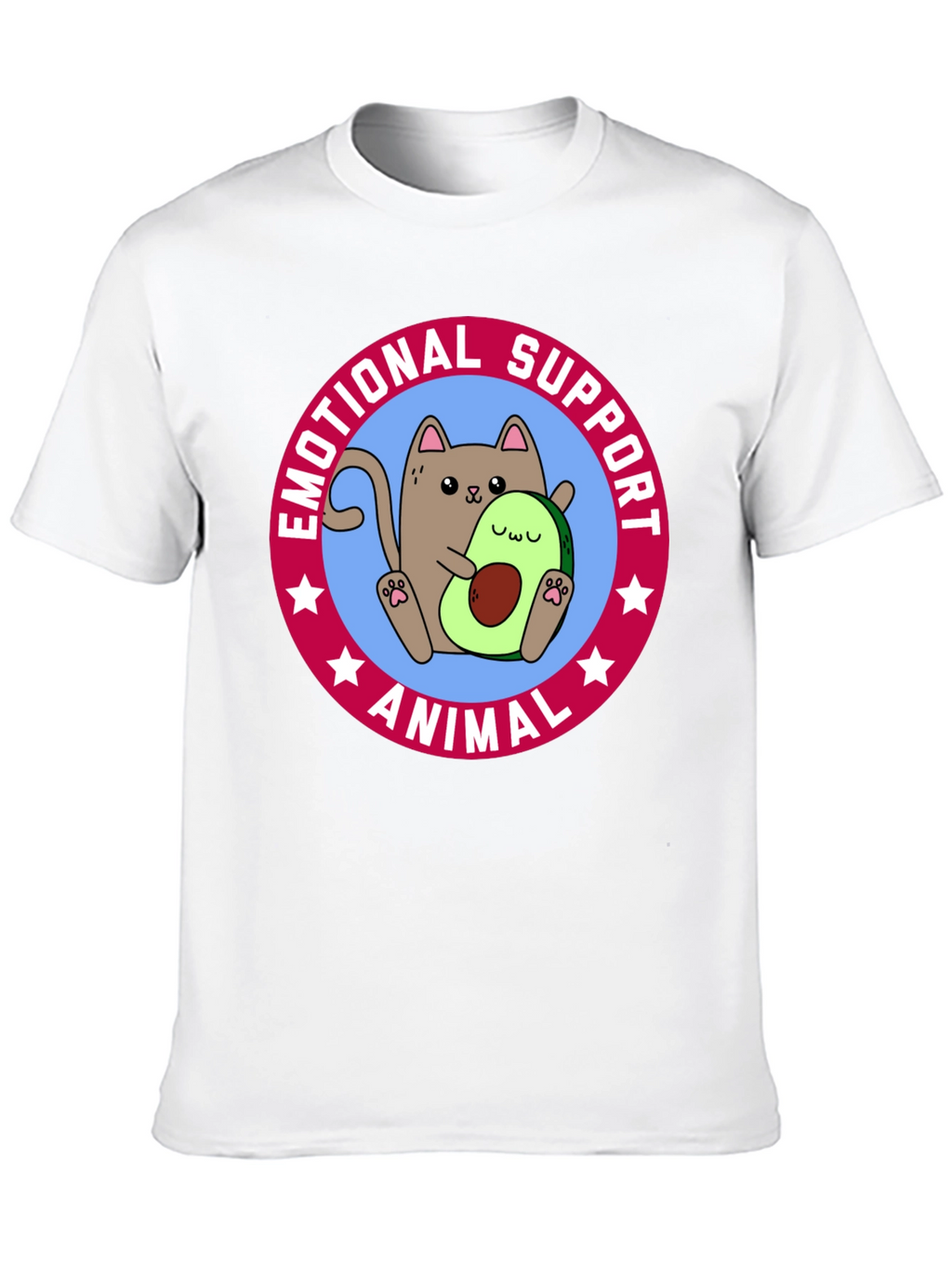 Emotional Support Animal T-Shirt - Cat & Avocado