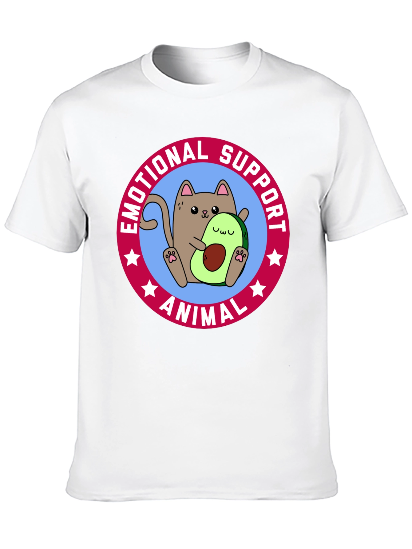 Emotional Support Animal T-Shirt - Cat & Avocado