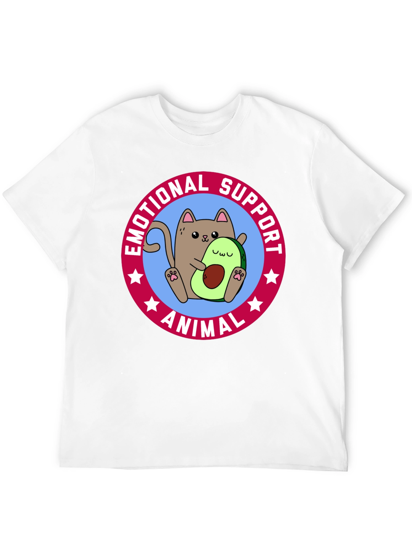 Emotional Support Animal T-Shirt - Cat & Avocado