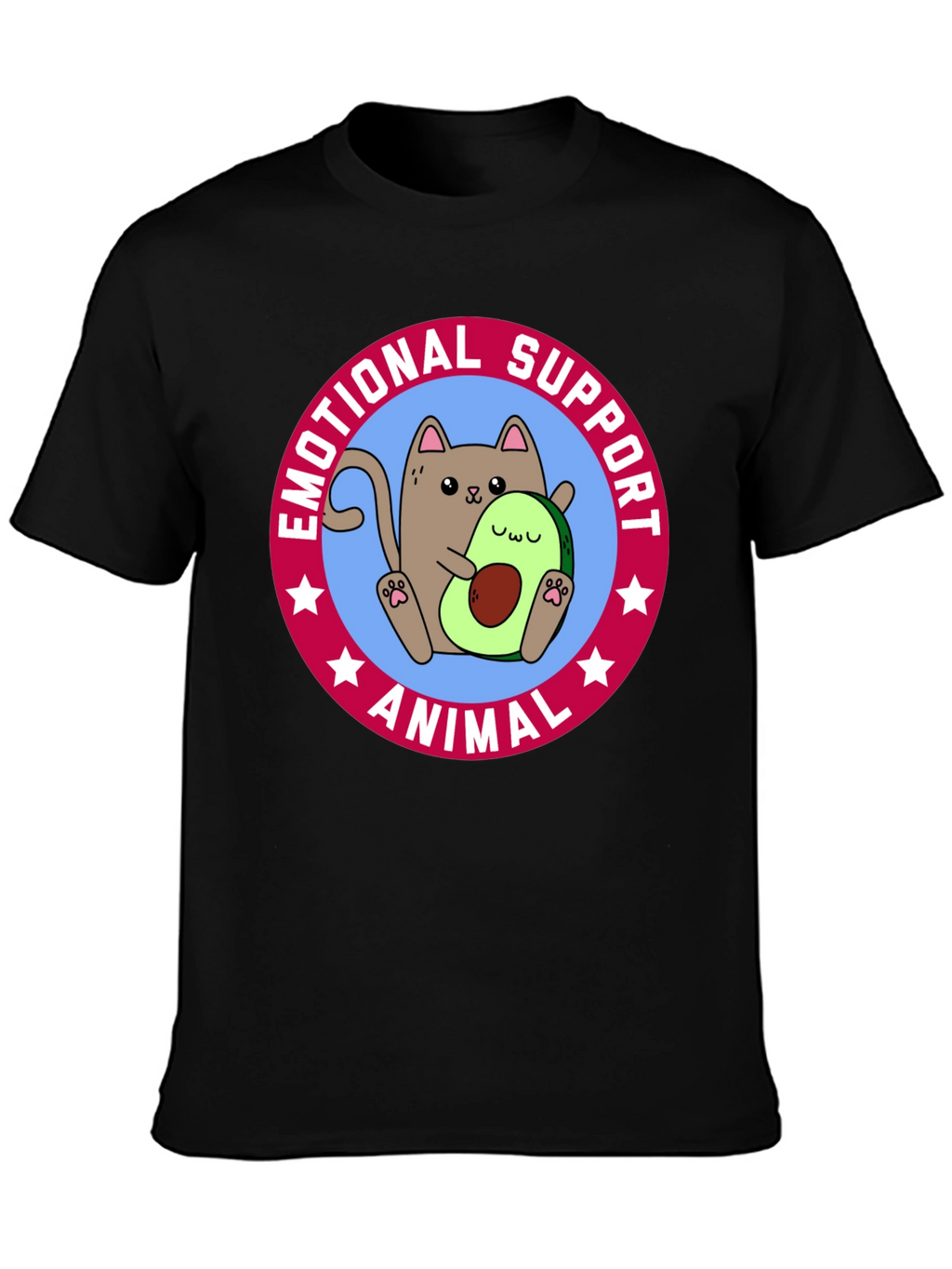 Emotional Support Animal T-Shirt - Cat & Avocado