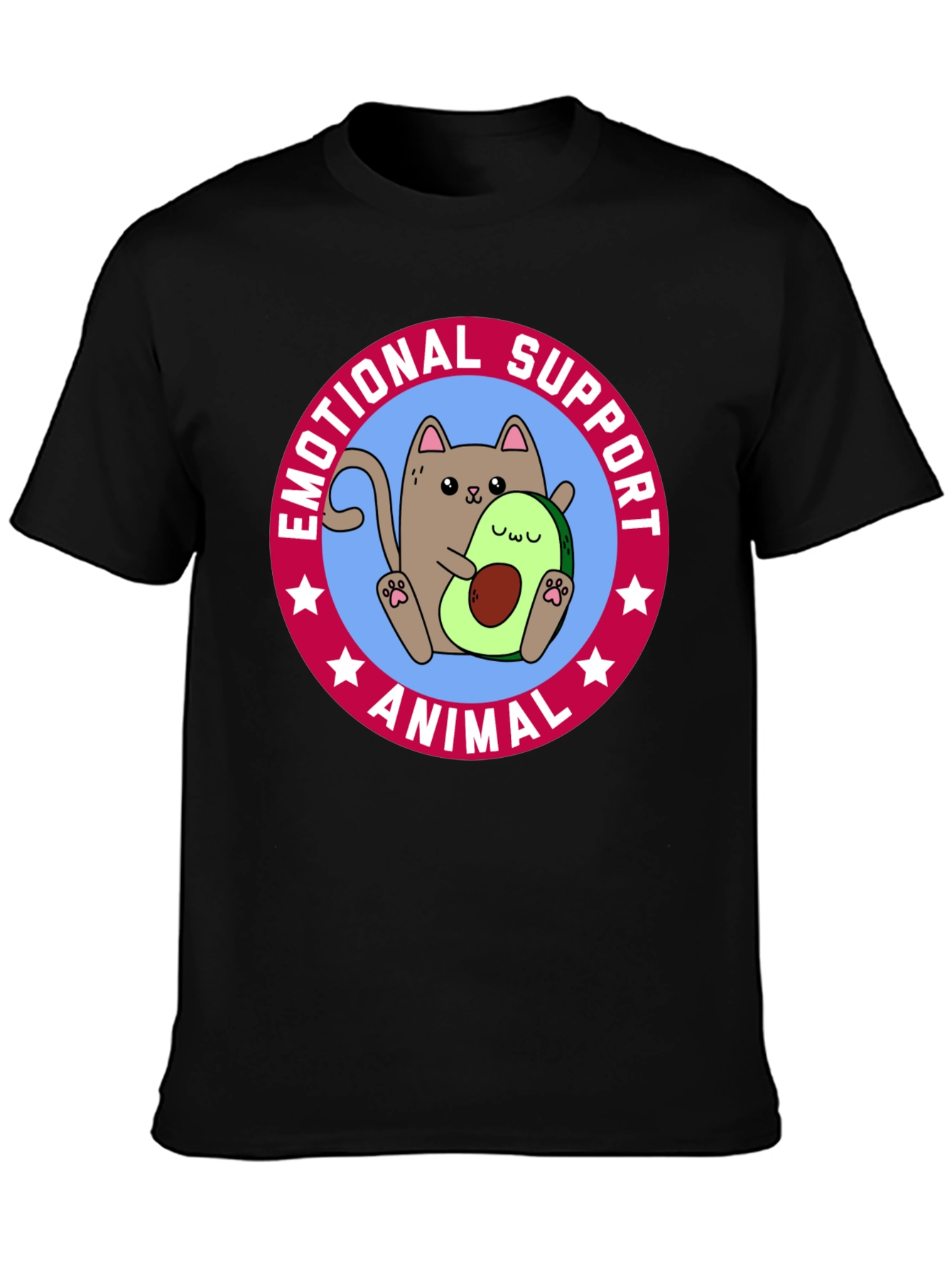 Emotional Support Animal T-Shirt - Cat & Avocado