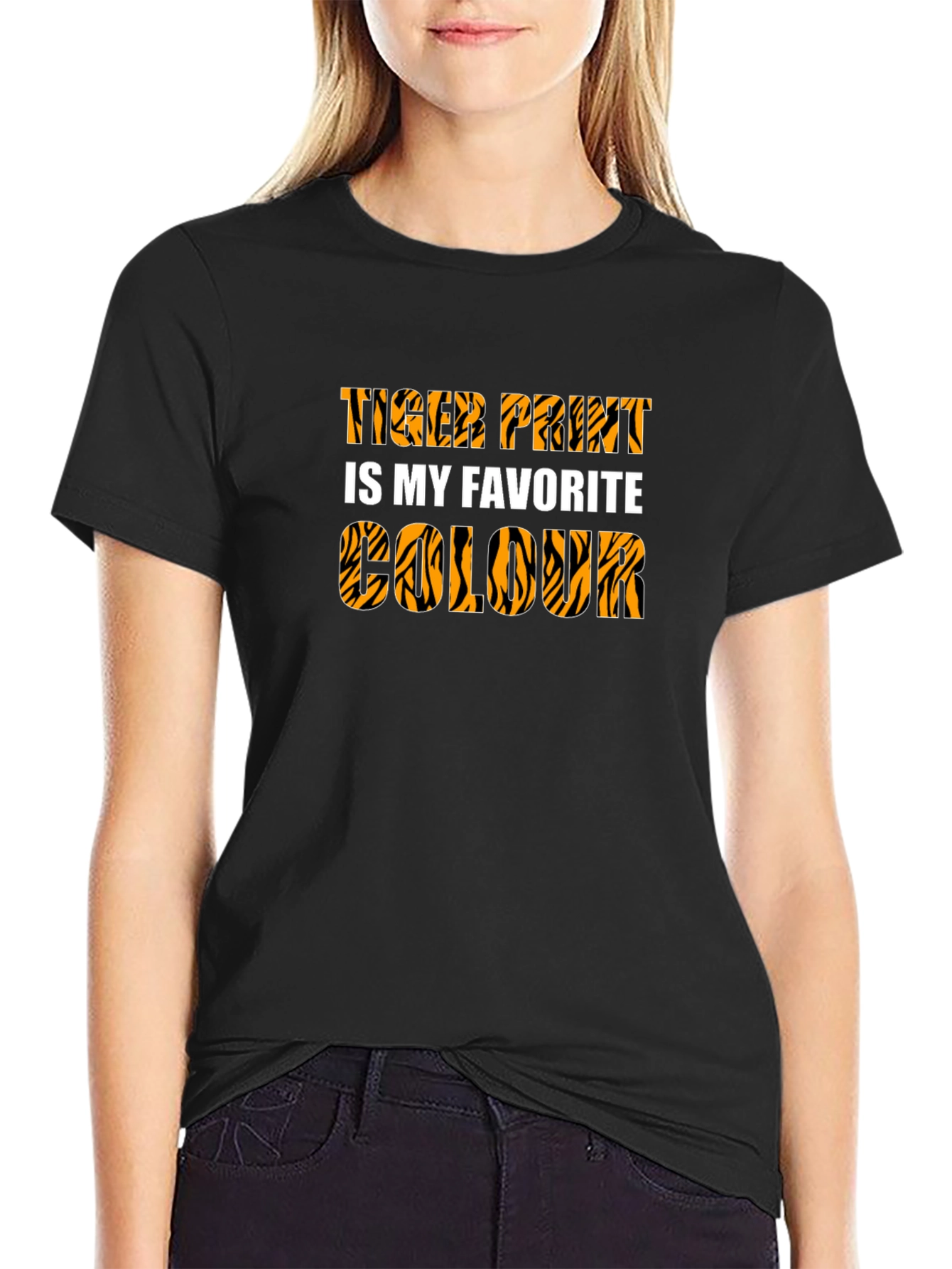 Tiger Print Favorite Colour Graphic Tee