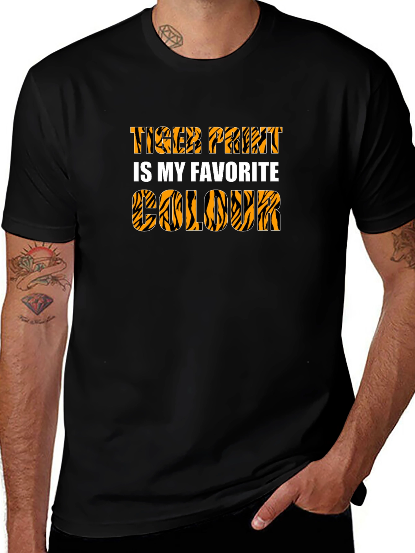 Tiger Print Favorite Colour Graphic Tee