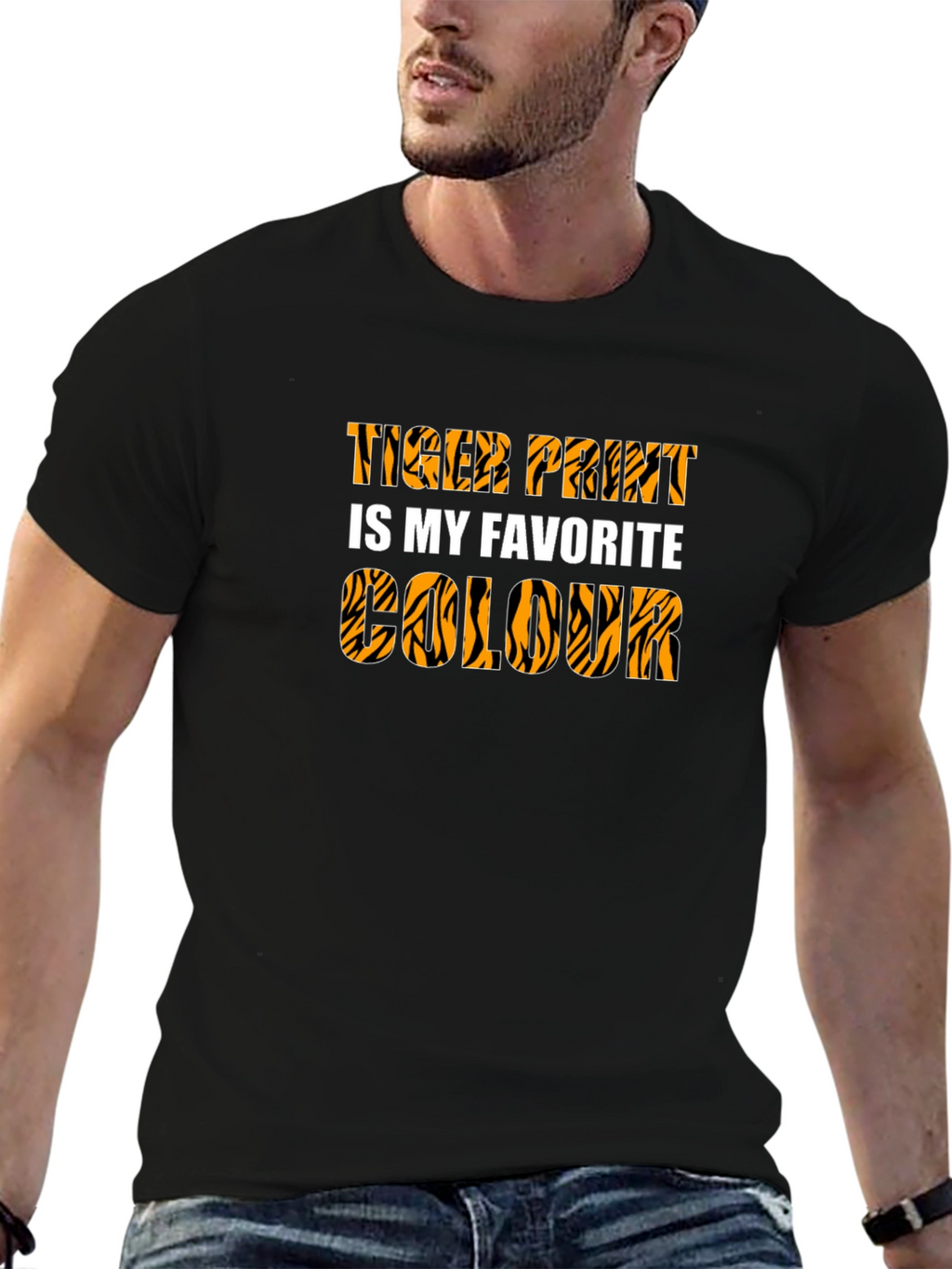 Tiger Print Favorite Colour Graphic Tee