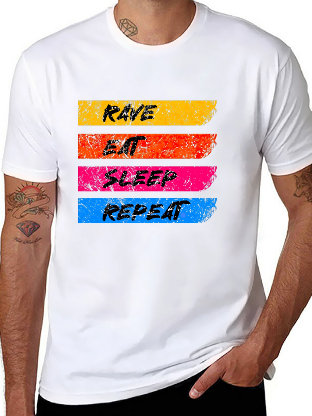 Rave Eat Sleep Repeat Graphic T-Shirt
