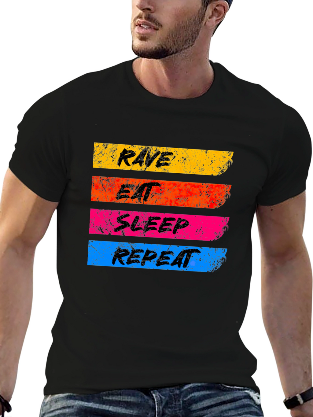 Rave Eat Sleep Repeat Graphic T-Shirt