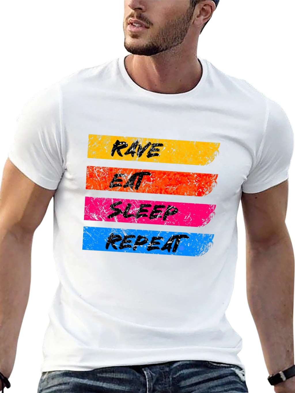 Rave Eat Sleep Repeat Graphic T-Shirt