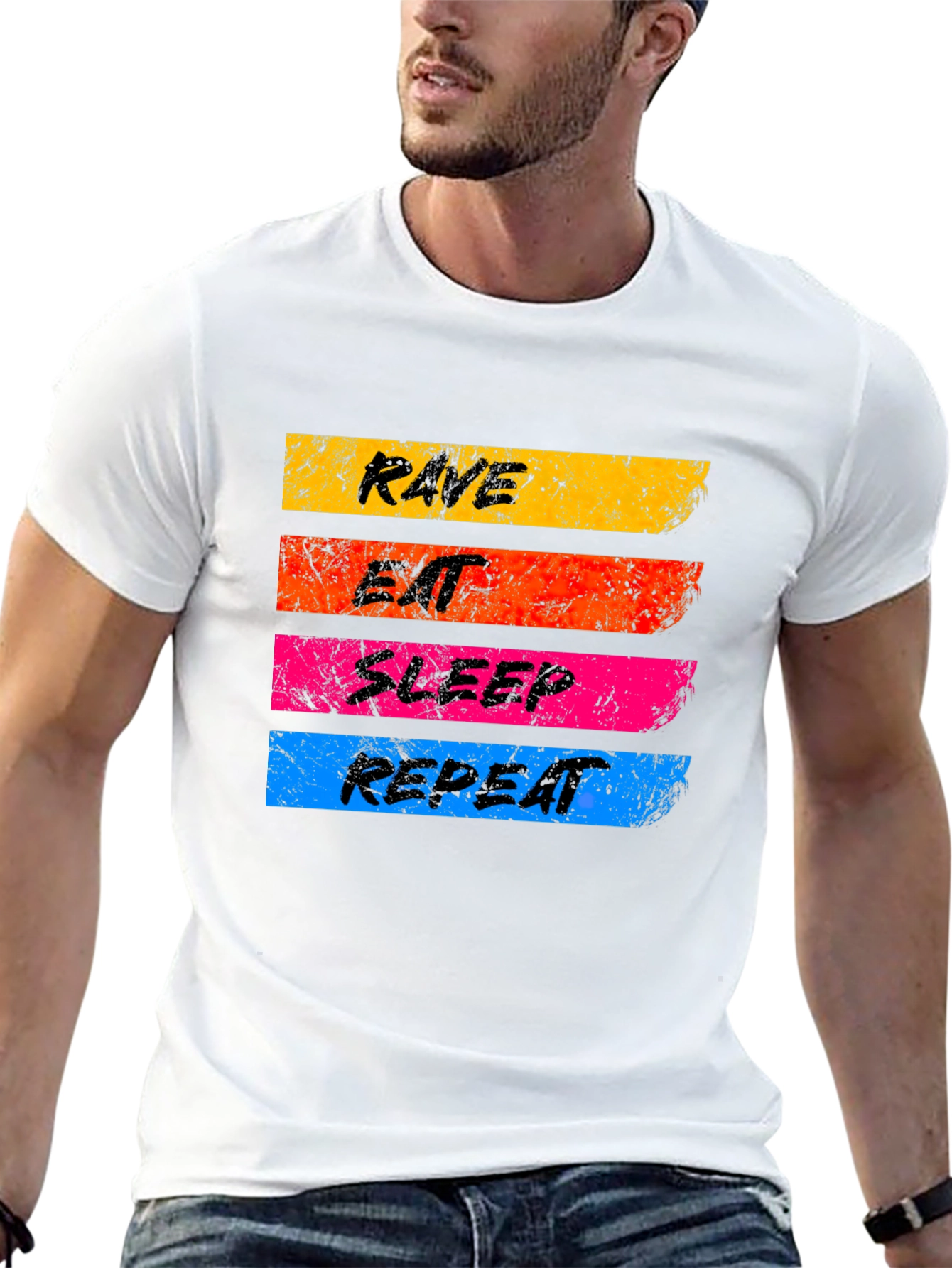 Rave Eat Sleep Repeat Graphic T-Shirt