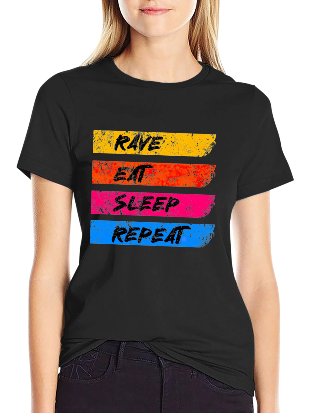 Rave Eat Sleep Repeat Graphic T-Shirt