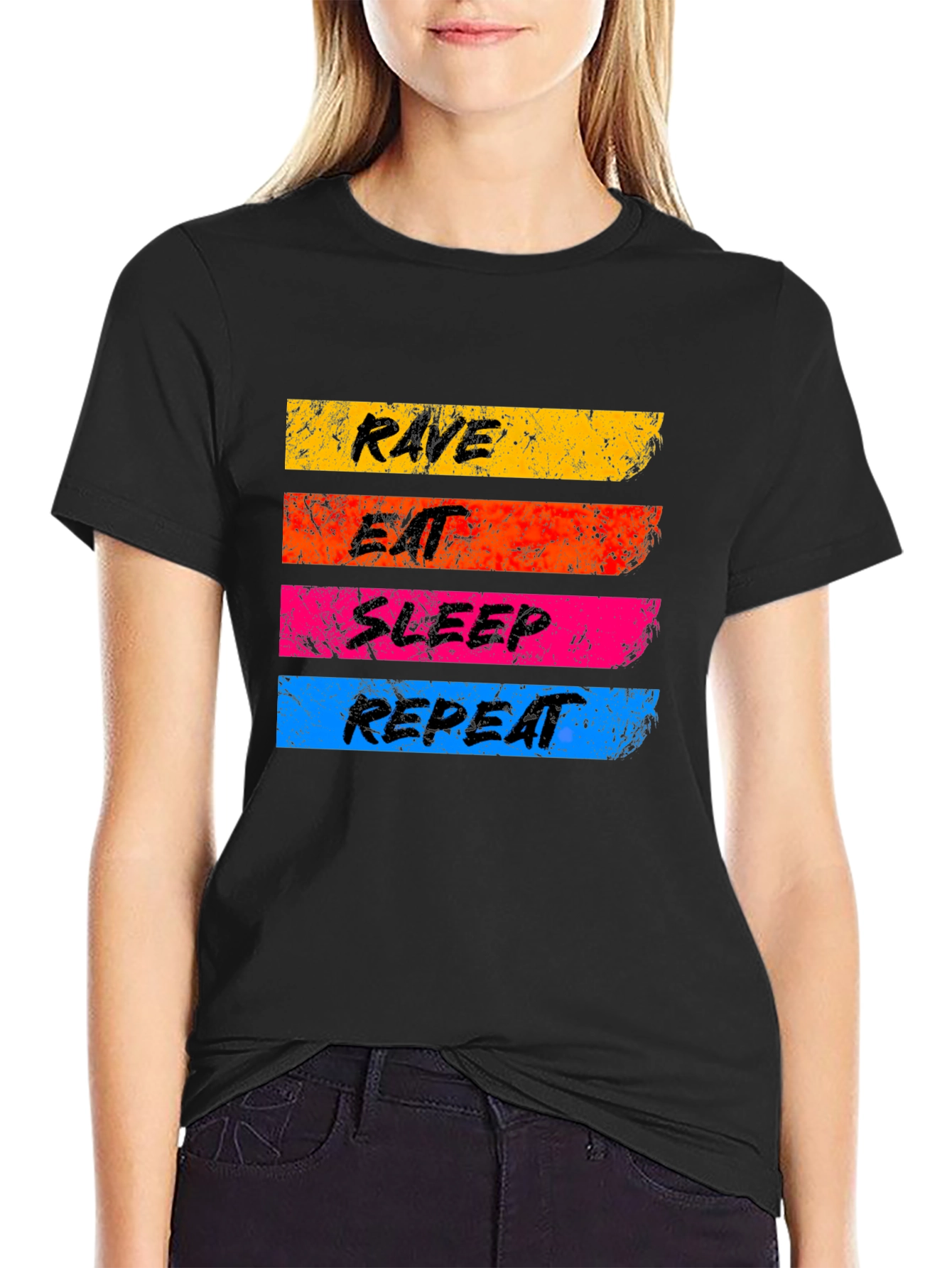 Rave Eat Sleep Repeat Graphic T-Shirt