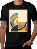 Abstract Geometric Art Black T-Shirt