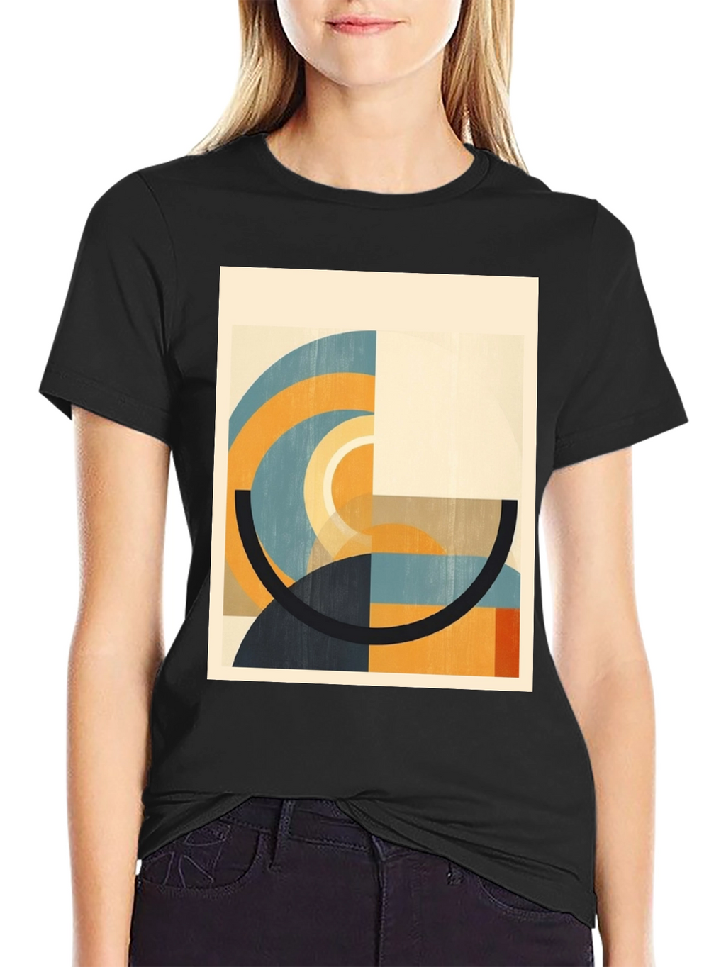 Abstract Geometric Art Black T-Shirt