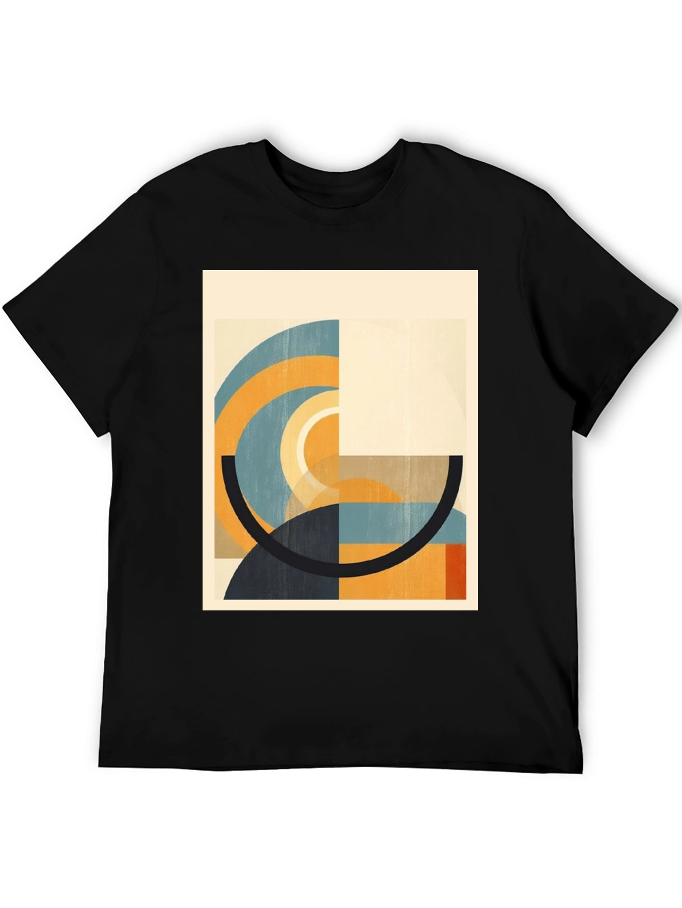 Abstract Geometric Art Black T-Shirt