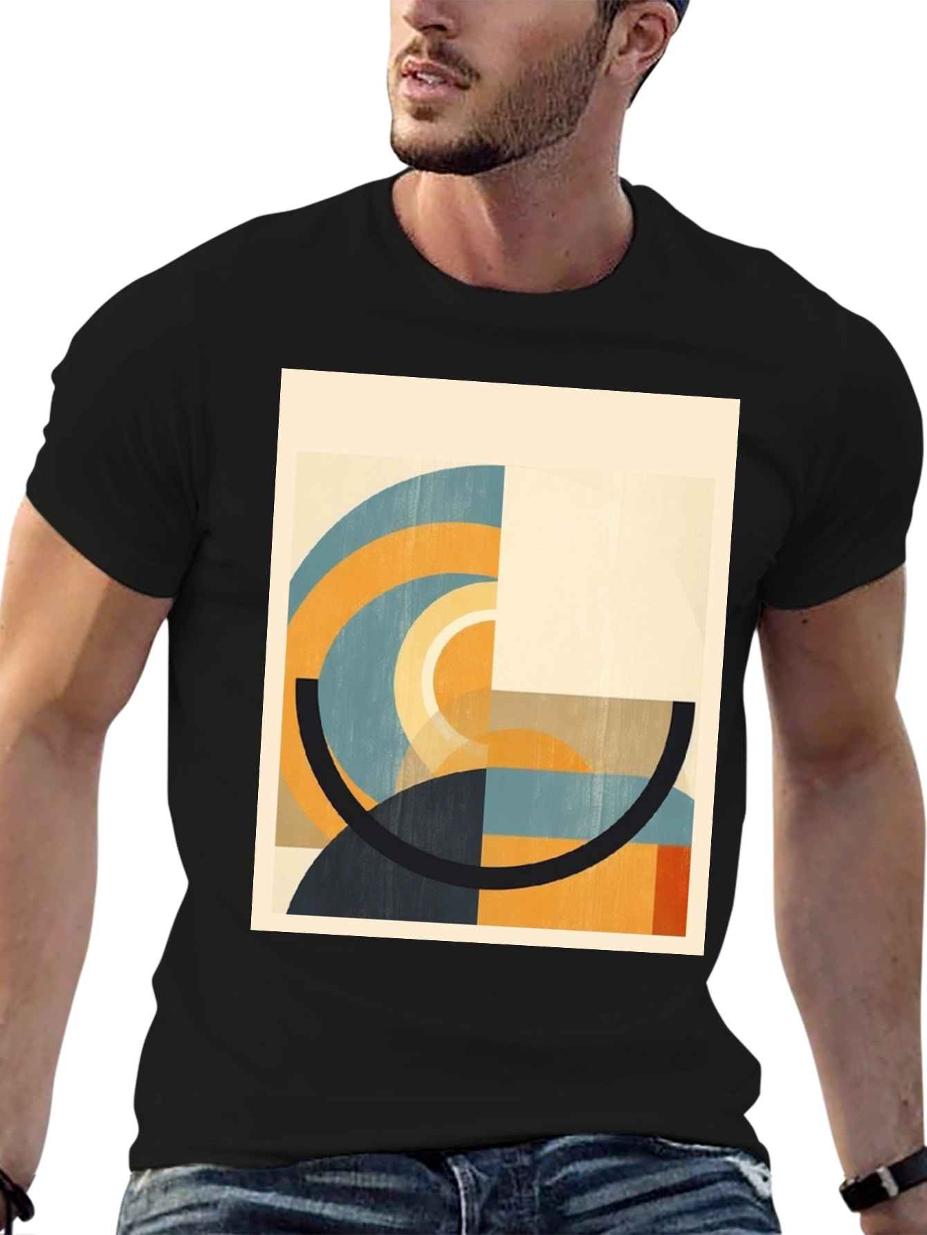 Abstract Geometric Art Black T-Shirt