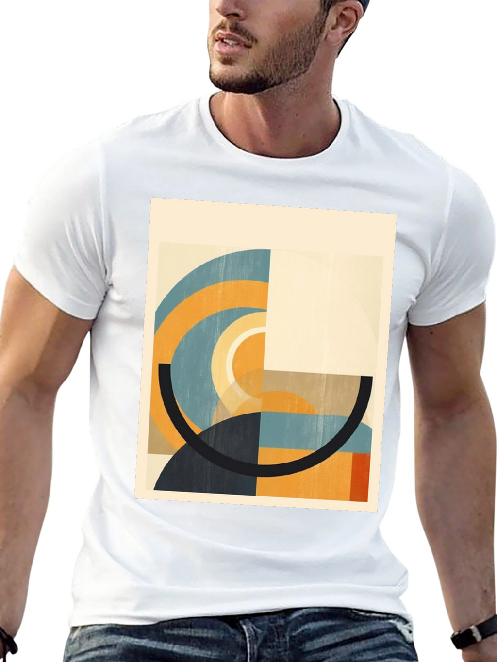 Abstract Geometric Art Black T-Shirt