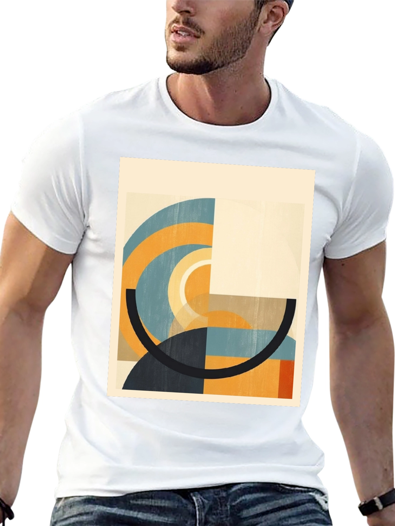 Abstract Geometric Art Black T-Shirt