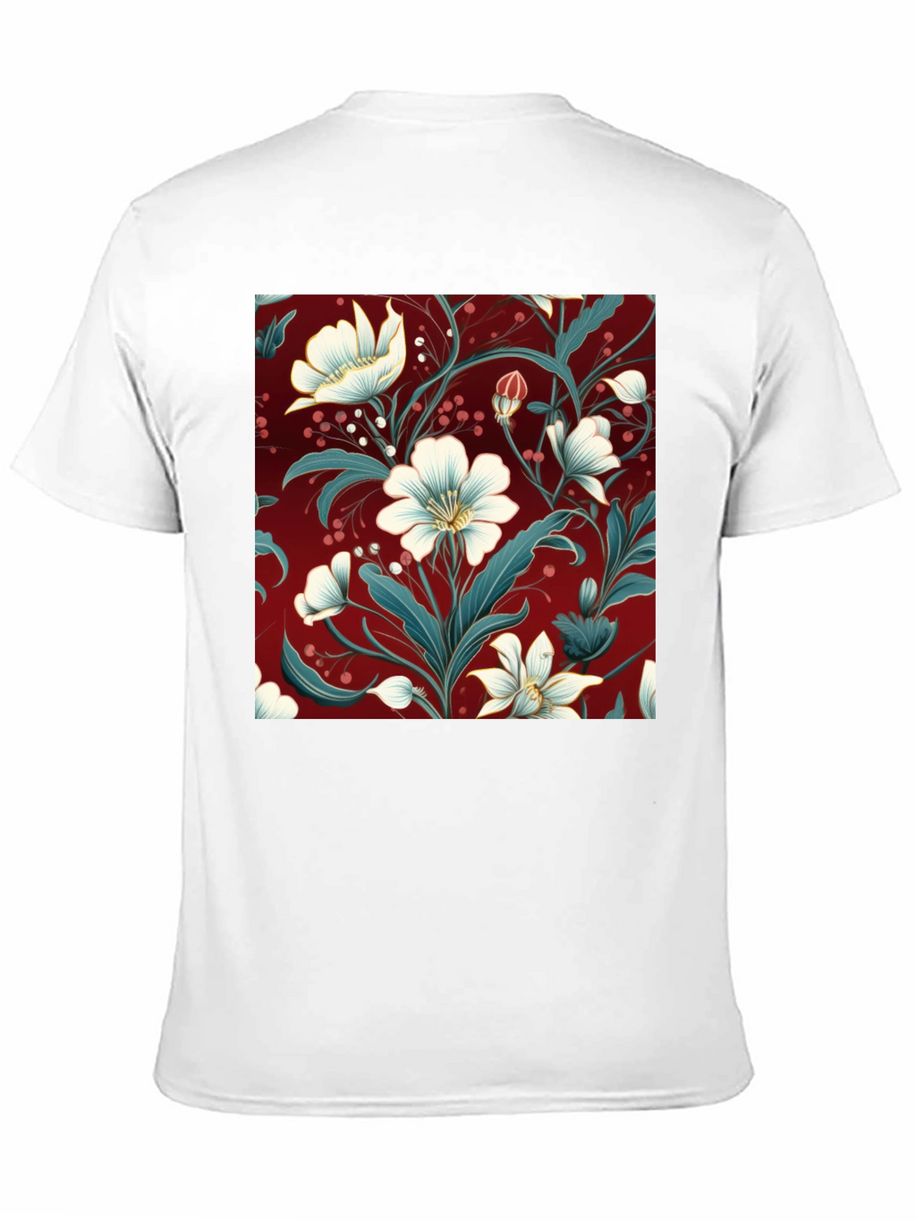 Floral Print Black T-Shirt - Stylish Botanical Design