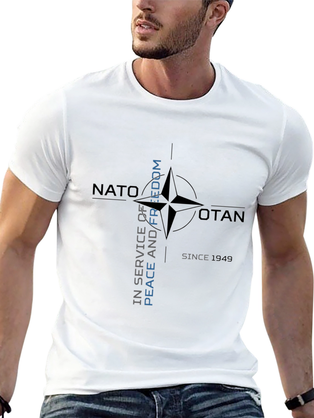 NATO Peace and Freedom Black T-Shirt