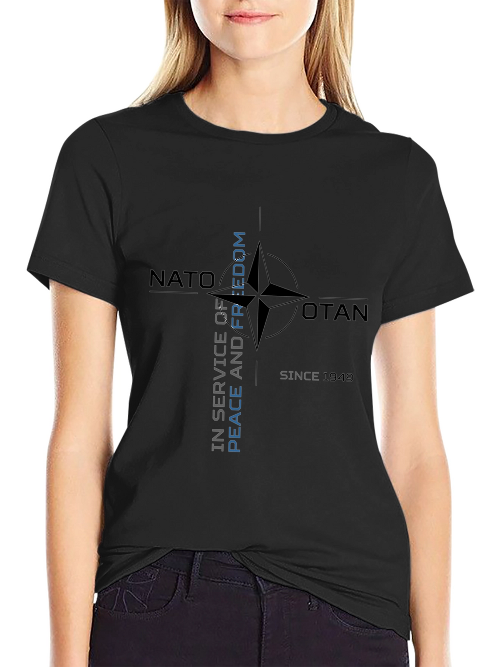 NATO Peace and Freedom Black T-Shirt