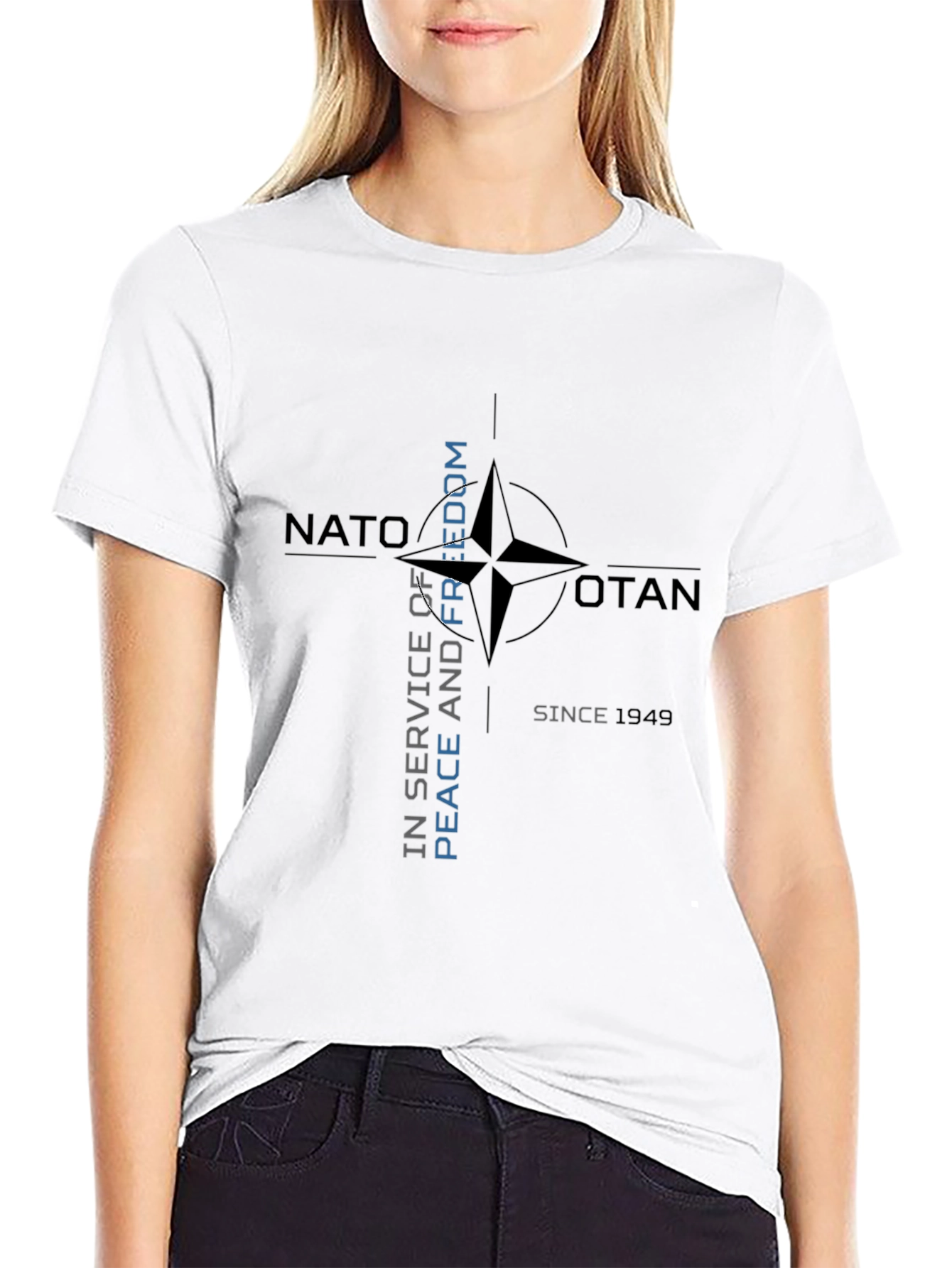 NATO Peace and Freedom Black T-Shirt