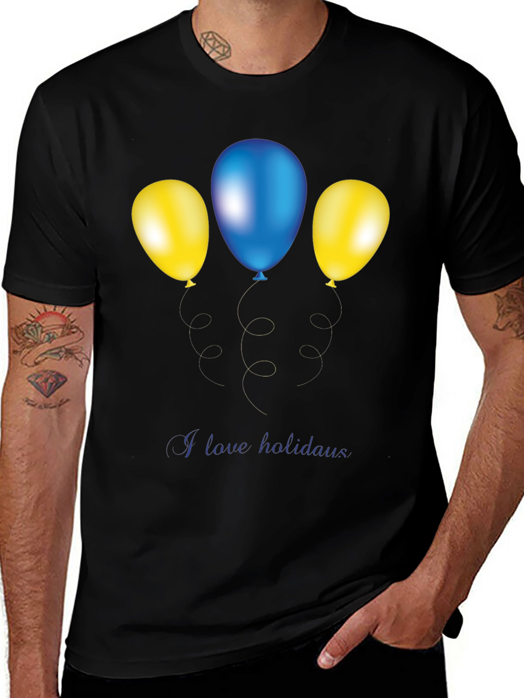 Festive Balloons Graphic Tee - Holiday Fun