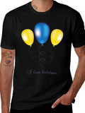 Festive Balloons Graphic Tee - Holiday Fun