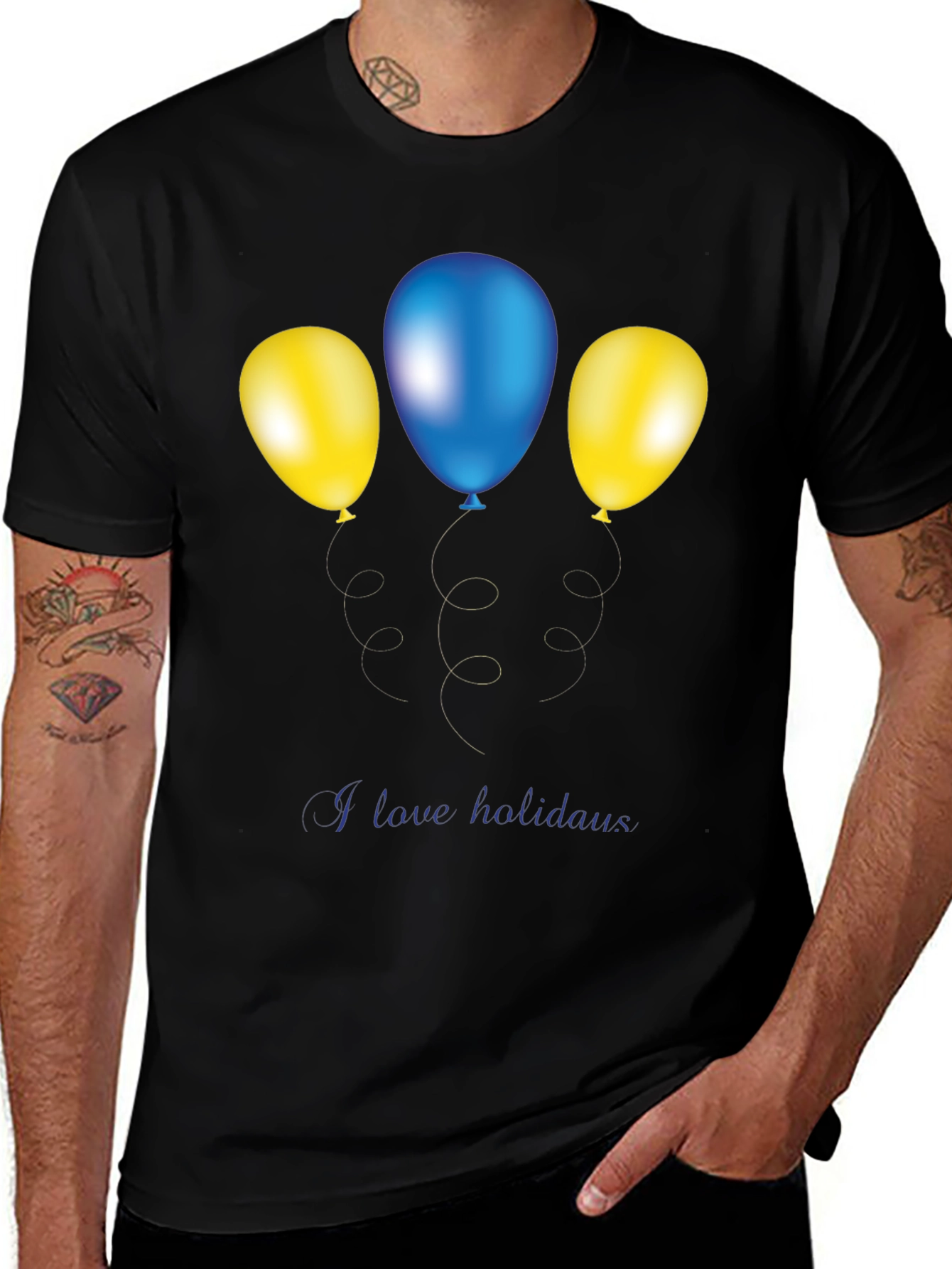 Festive Balloons Graphic Tee - Holiday Fun