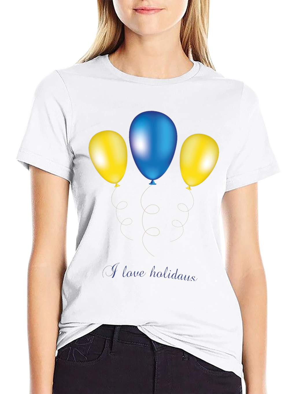 Festive Balloons Graphic Tee - Holiday Fun