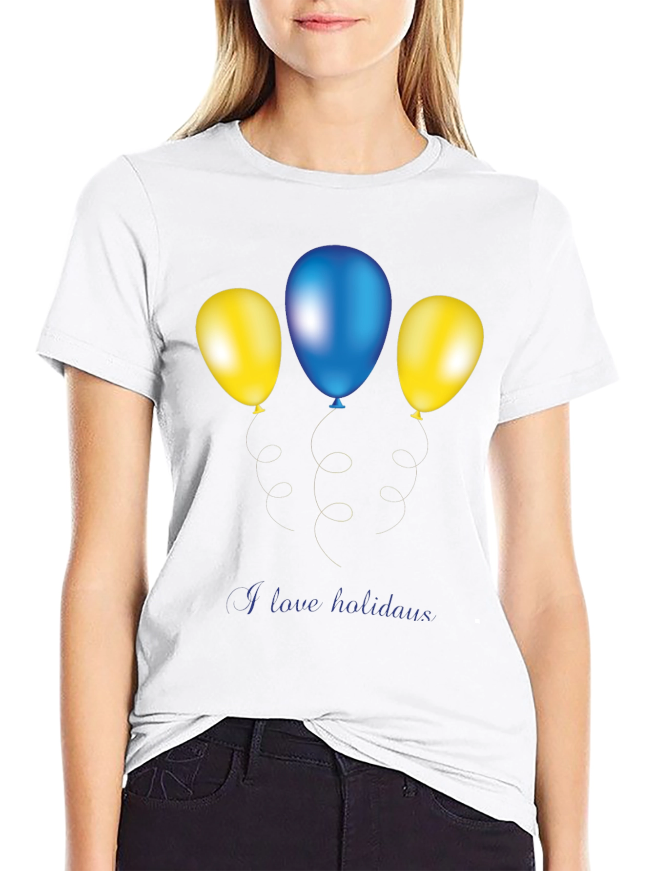 Festive Balloons Graphic Tee - Holiday Fun