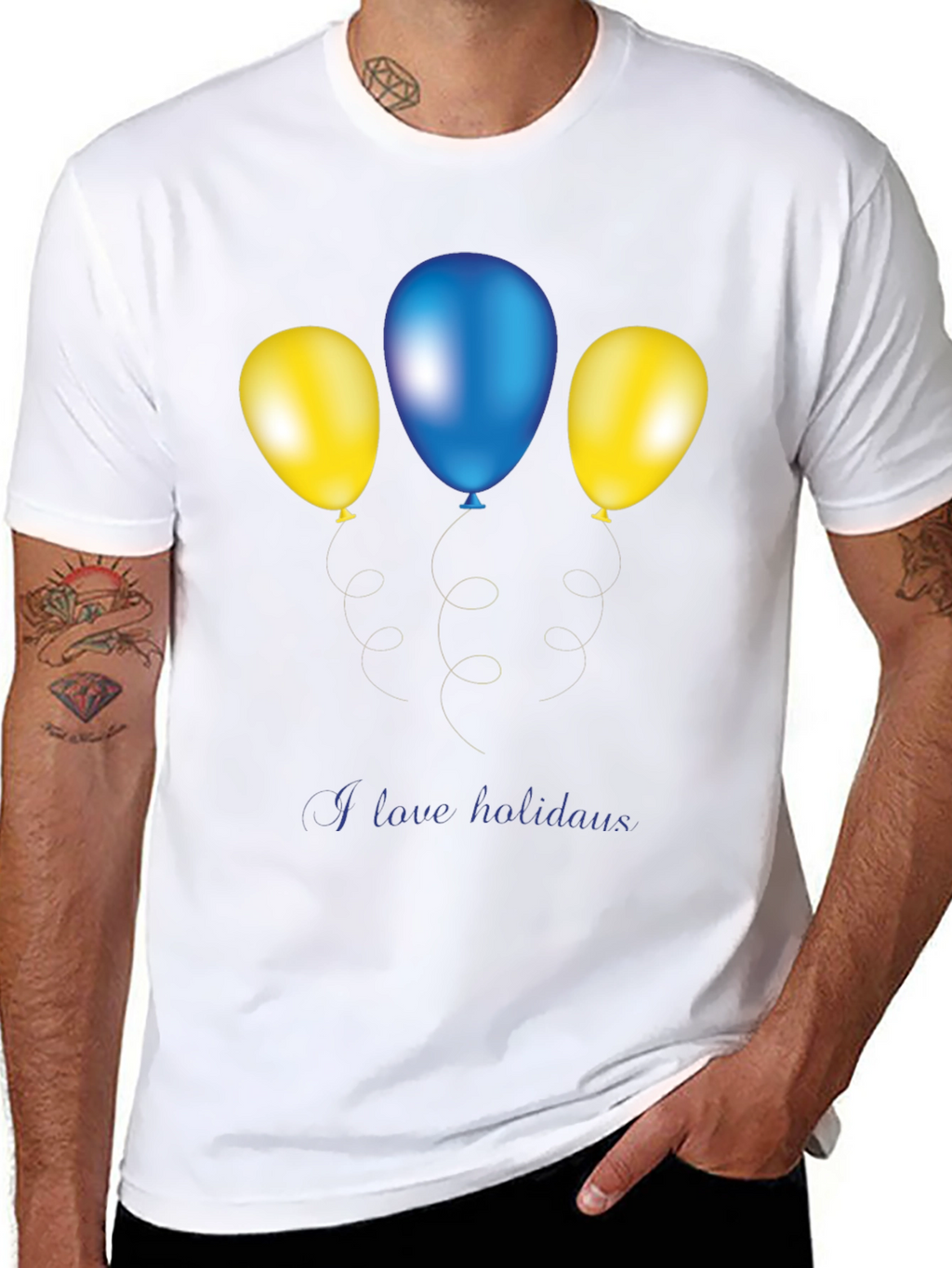 Festive Balloons Graphic Tee - Holiday Fun