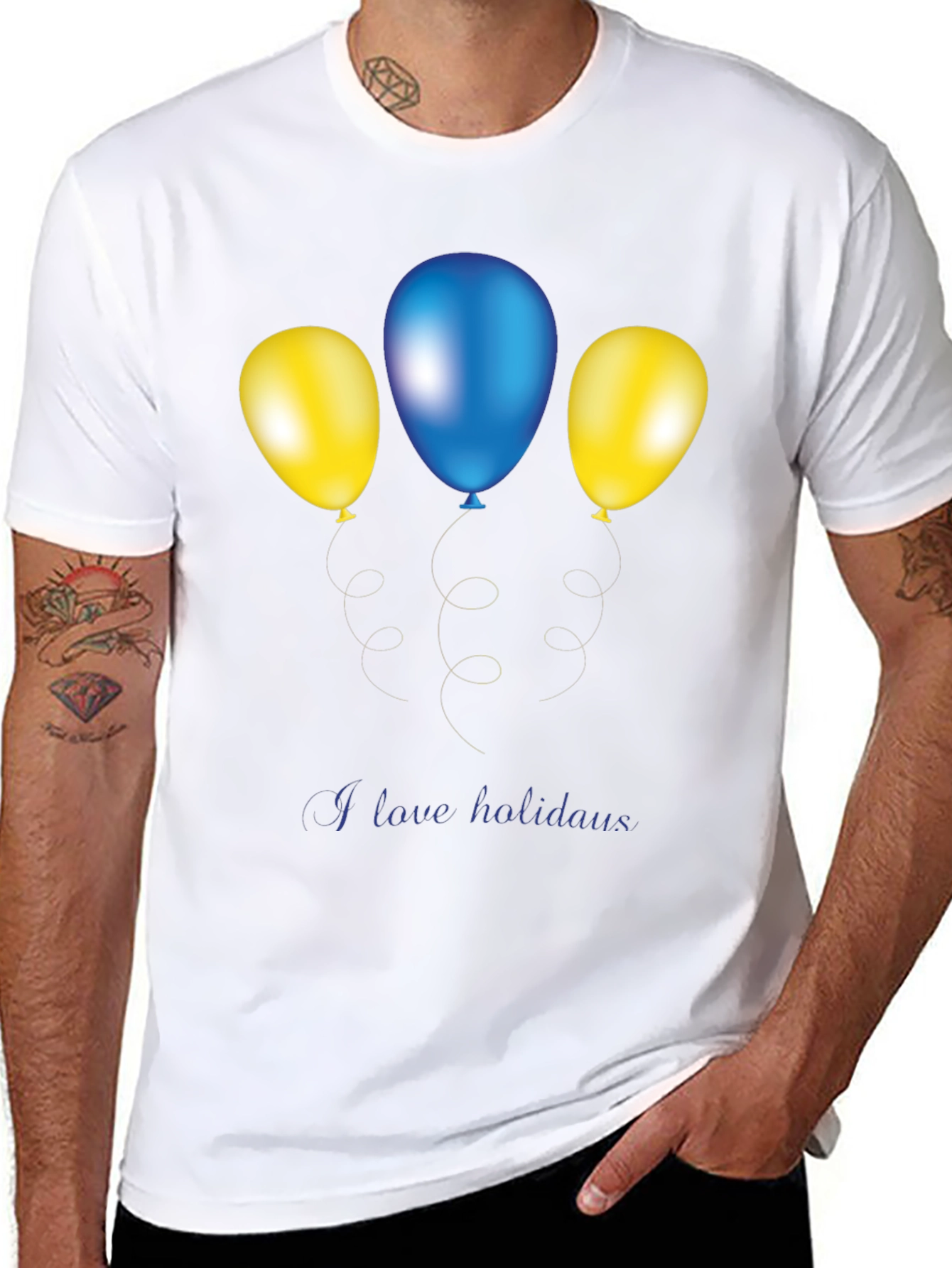 Festive Balloons Graphic Tee - Holiday Fun