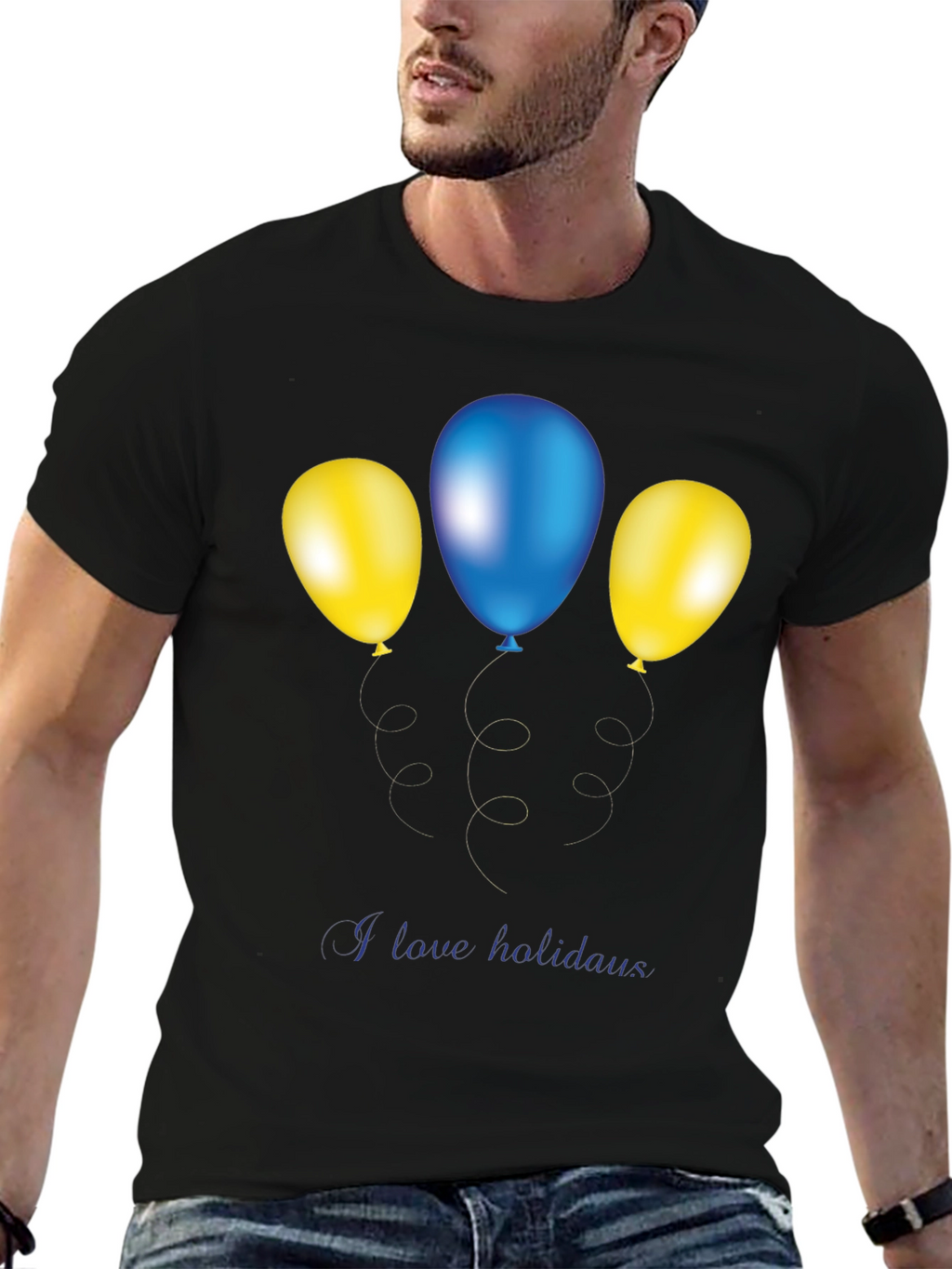 Festive Balloons Graphic Tee - Holiday Fun